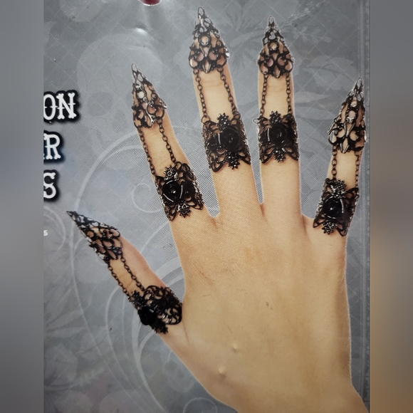 Spirit Gothic Black Skeleton Rings - Picture 2 of 3